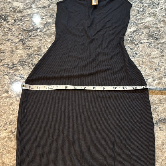 Skims | Long Slip Dress Ribbed in Onyx Black Size S Small - Picture 8 of 12